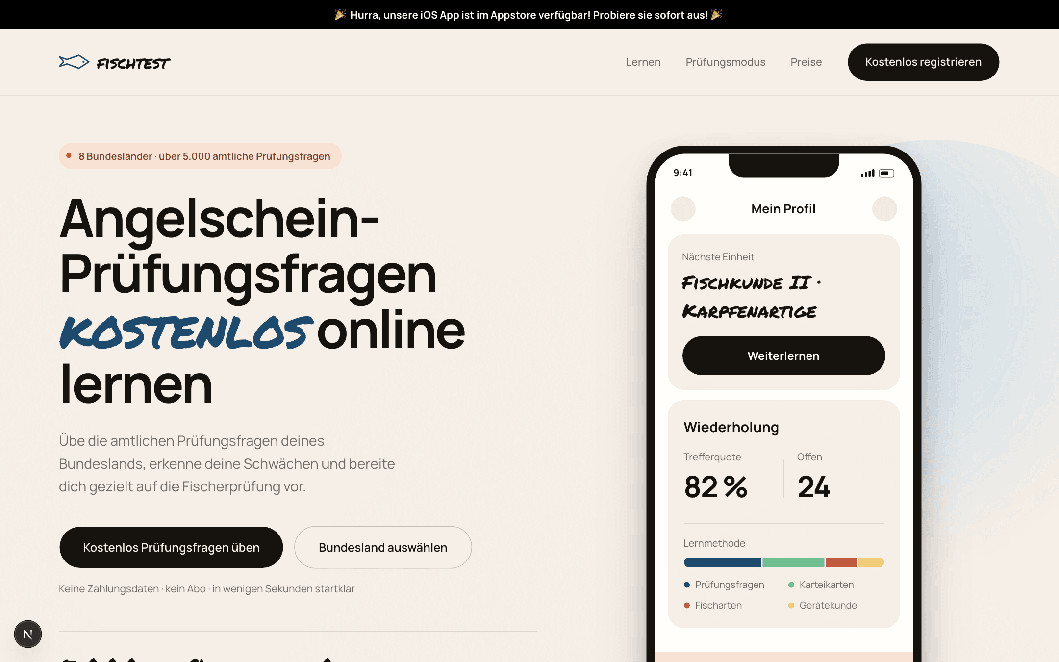 fischtest.de im Browser